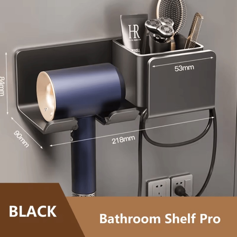 Hair Dryer Holder Wall Mount Stylish Hair Tool Organizer Shelf For Bathroom And Vanity 10