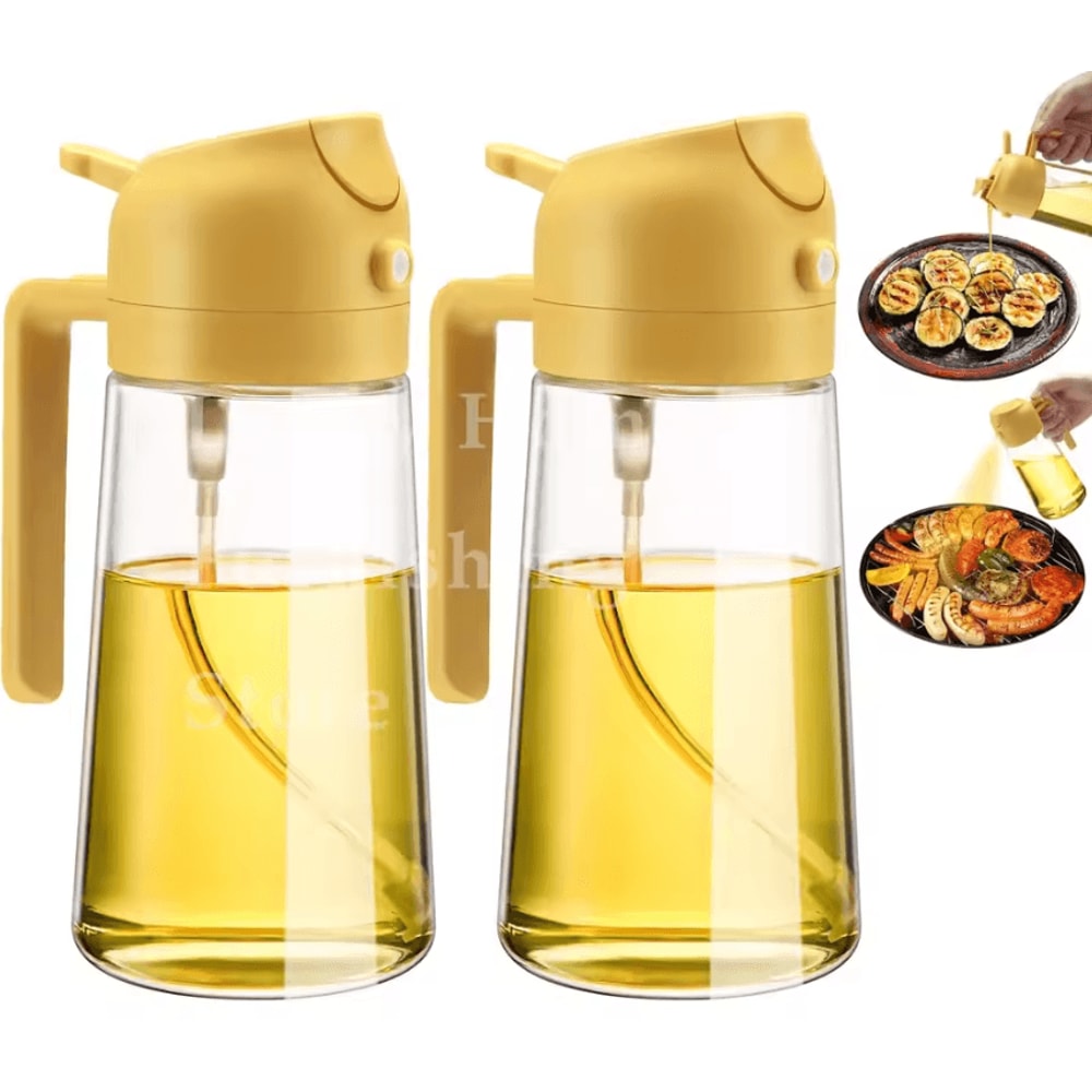 2in1 Olive Oil Dispenser Bottle 500ml Oil Sprayer For Cooking BBQ And Kitchen Use 14