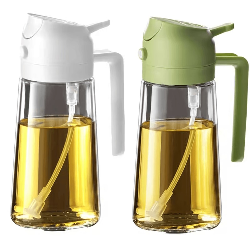 2in1 Olive Oil Dispenser Bottle 500ml Oil Sprayer For Cooking BBQ And Kitchen Use 16
