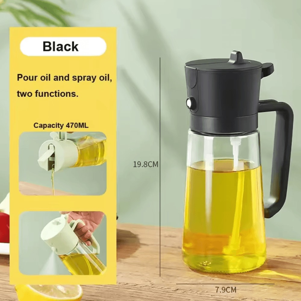 2in1 Olive Oil Dispenser Bottle 500ml Oil Sprayer For Cooking BBQ And Kitchen Use 17
