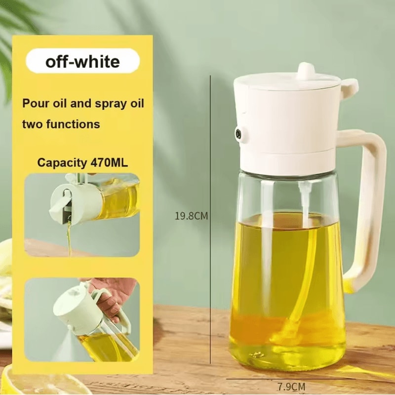 2in1 Olive Oil Dispenser Bottle 500ml Oil Sprayer For Cooking BBQ And Kitchen Use 18