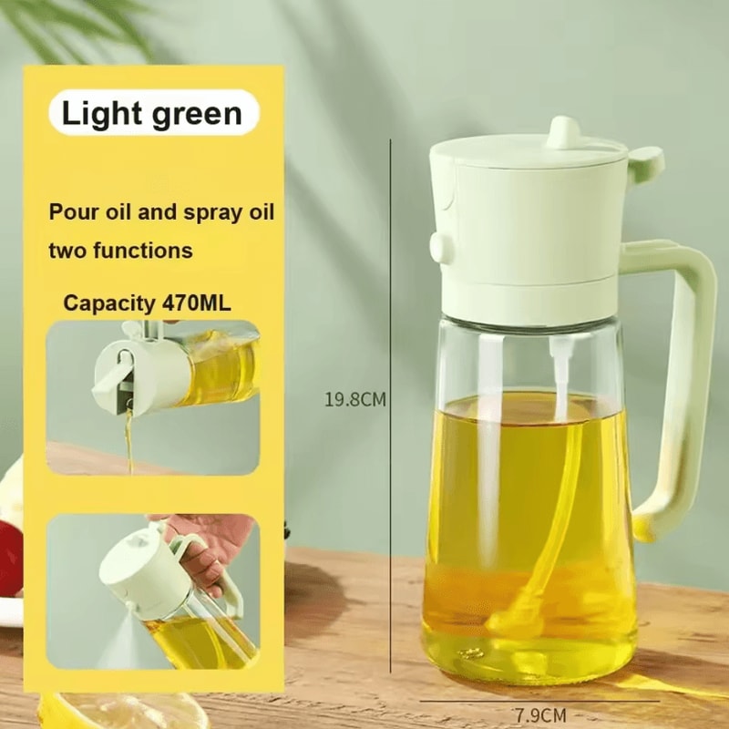 2in1 Olive Oil Dispenser Bottle 500ml Oil Sprayer For Cooking BBQ And Kitchen Use 19