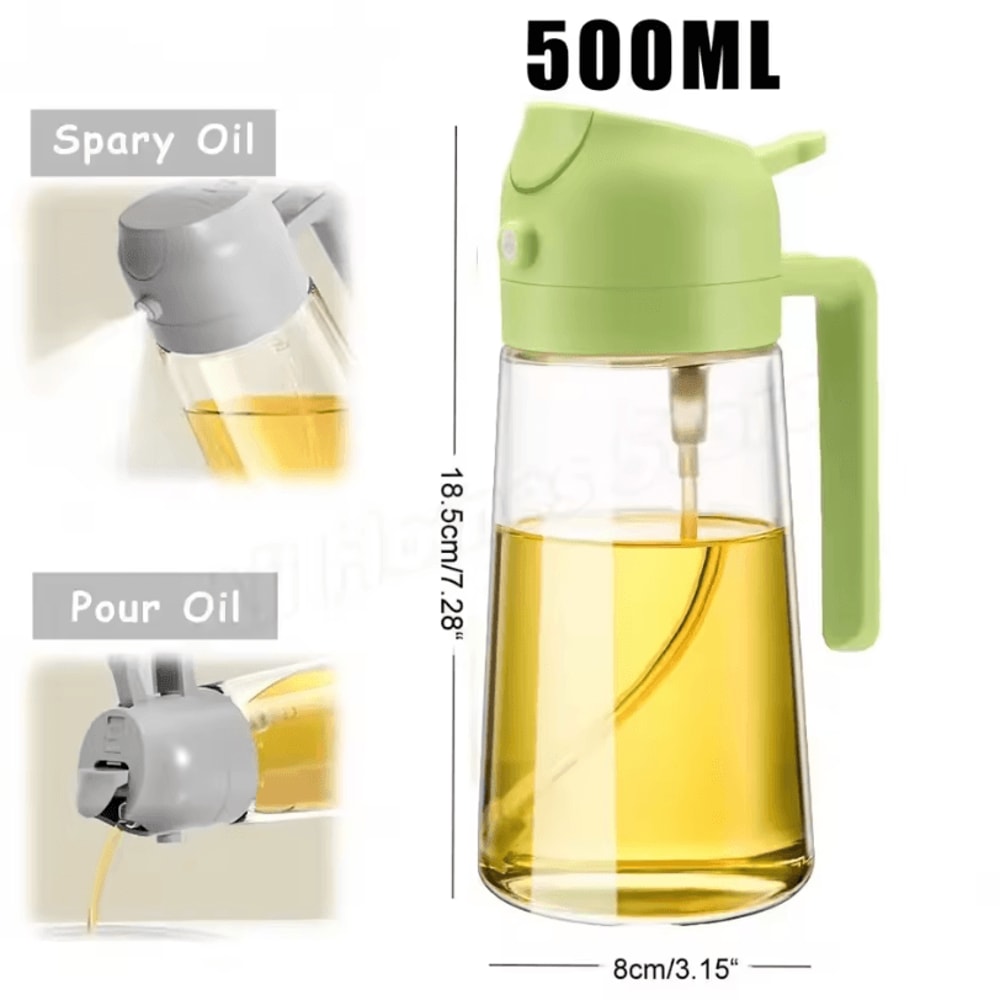 2in1 Olive Oil Dispenser Bottle 500ml Oil Sprayer For Cooking BBQ And Kitchen Use 7