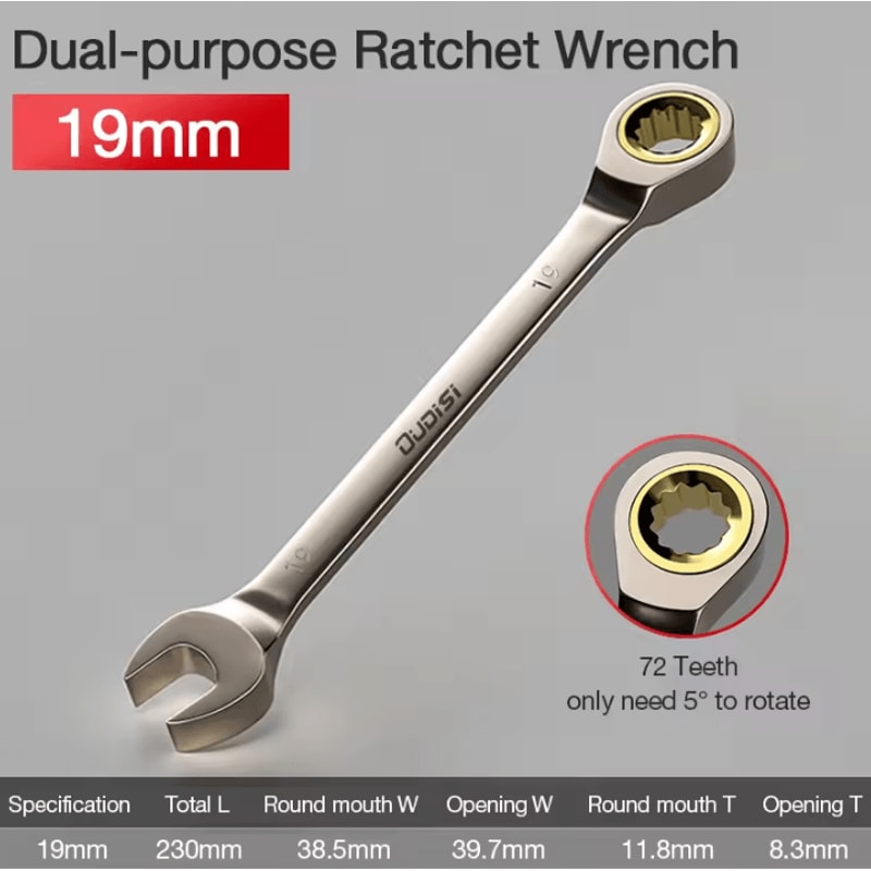 Flexible Ratchet Wrench Universal Torque Spanner For Car Repair And Hand Tool Use 18