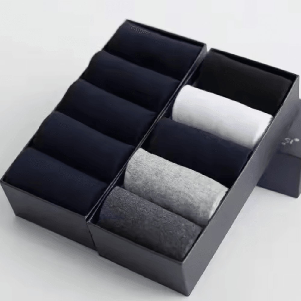 Mens Pure Cotton Socks Breathable Plus Size Business And Casual Long Socks 12