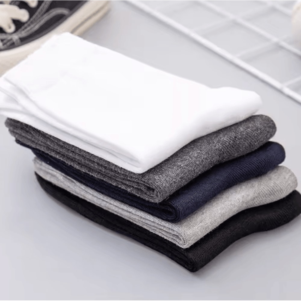 Mens Pure Cotton Socks Breathable Plus Size Business And Casual Long Socks 2