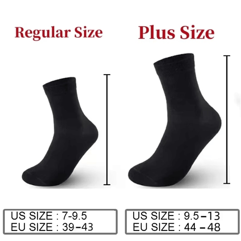 Mens Pure Cotton Socks Breathable Plus Size Business And Casual Long Socks 4