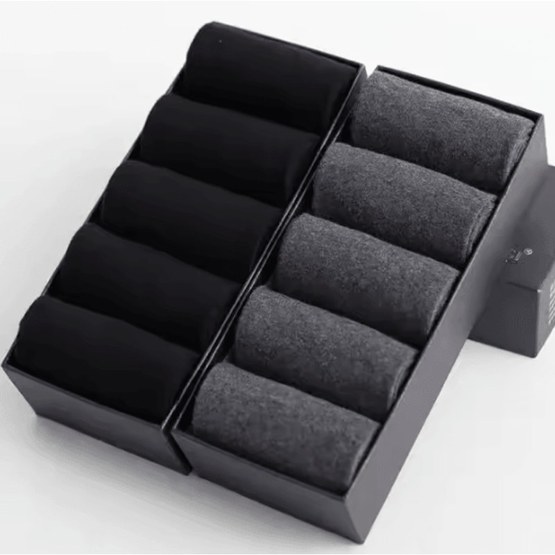 Mens Pure Cotton Socks Breathable Plus Size Business And Casual Long Socks 5