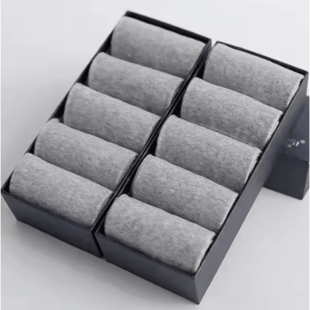 Mens Pure Cotton Socks Breathable Plus Size Business And Casual Long Socks 6