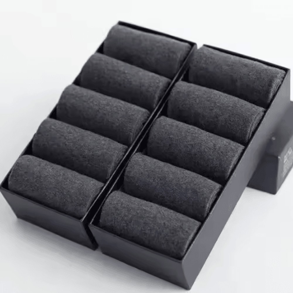 Mens Pure Cotton Socks Breathable Plus Size Business And Casual Long Socks 14