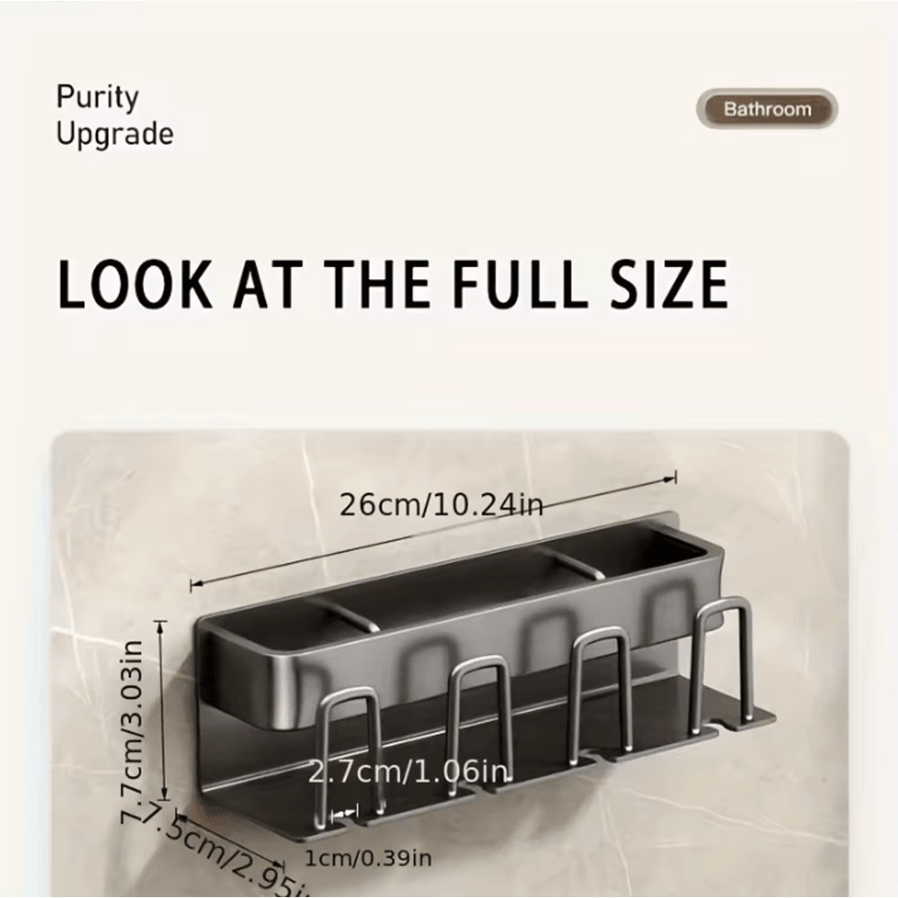 Aluminum Wall Mounted Toothbrush Holder 234 Cup Organizer For Bathroom 3