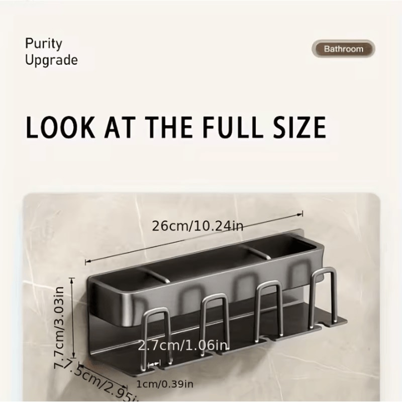 Aluminum Wall Mounted Toothbrush Holder 234 Cup Organizer For Bathroom 3