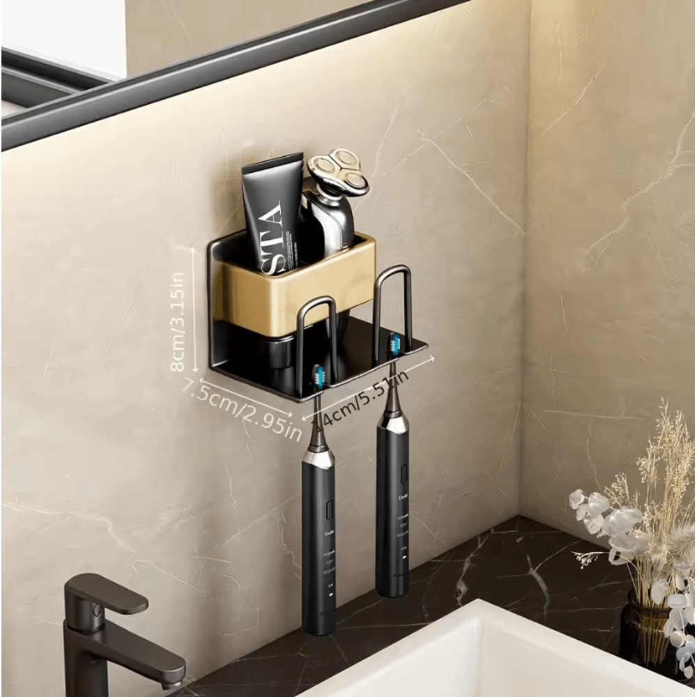Aluminum Wall Mounted Toothbrush Holder 234 Cup Organizer For Bathroom 4