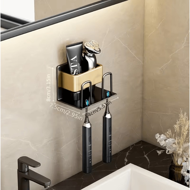 Aluminum Wall Mounted Toothbrush Holder 234 Cup Organizer For Bathroom 4