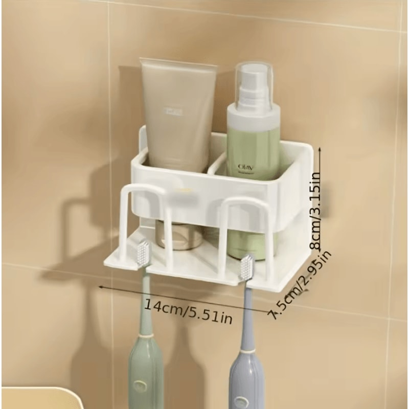 Aluminum Wall Mounted Toothbrush Holder 234 Cup Organizer For Bathroom 7