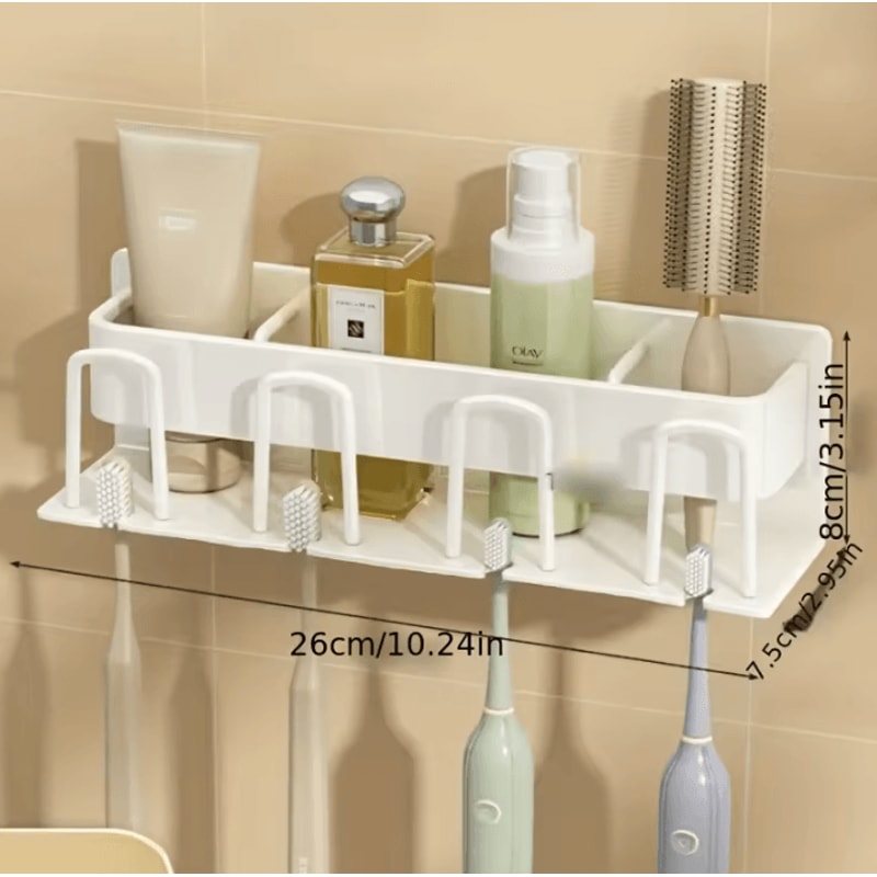 Aluminum Wall Mounted Toothbrush Holder 234 Cup Organizer For Bathroom 15