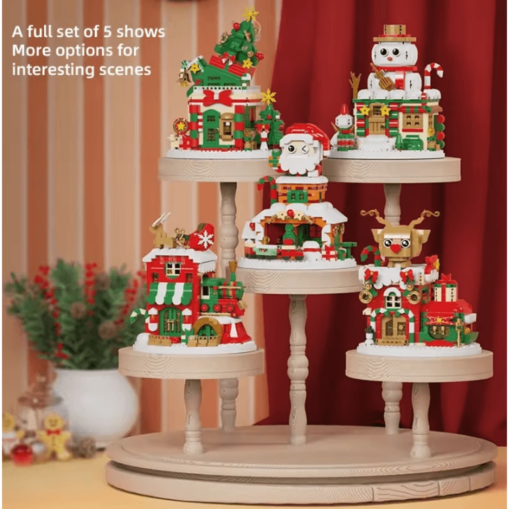 Christmas Building Block Series Santa Claus Reindeer Brick Set For Holiday Fun 3