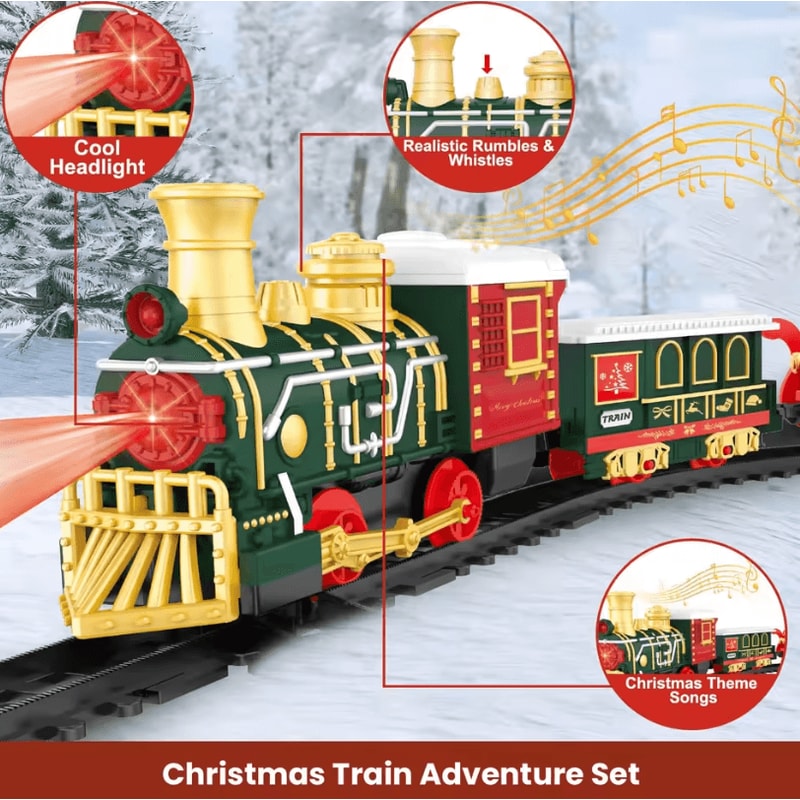 Childrens Train Set Music And Light Christmas Electric Railway Toy 2