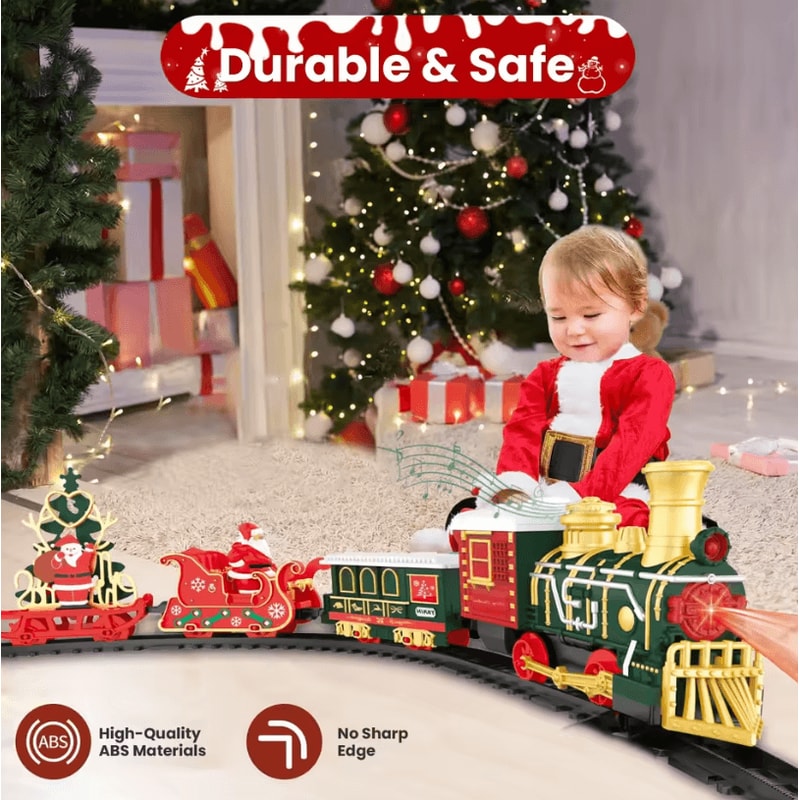 Childrens Train Set Music And Light Christmas Electric Railway Toy 3