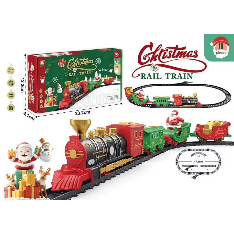 Childrens Train Set Music And Light Christmas Electric Railway Toy 6