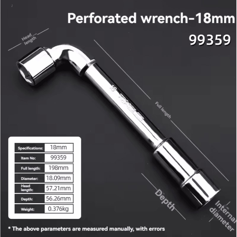 TUOSEN LType Pipe Wrench Double Head Outer Hexagon Socket Sleeve Spanner 17
