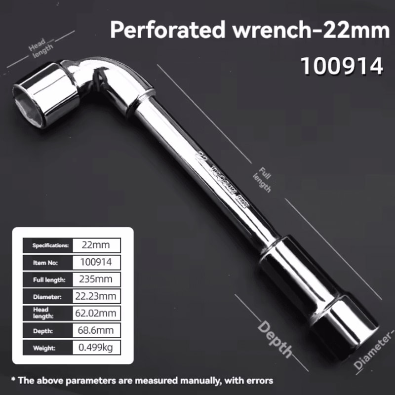 TUOSEN LType Pipe Wrench Double Head Outer Hexagon Socket Sleeve Spanner 19