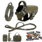 Military Large Dog Harness Set Tactical Vest With Collar Leash Bags And Patches 15