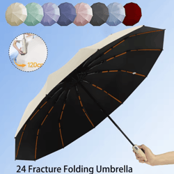24-bone automatic folding umbrella – windproof sunshade for men & women