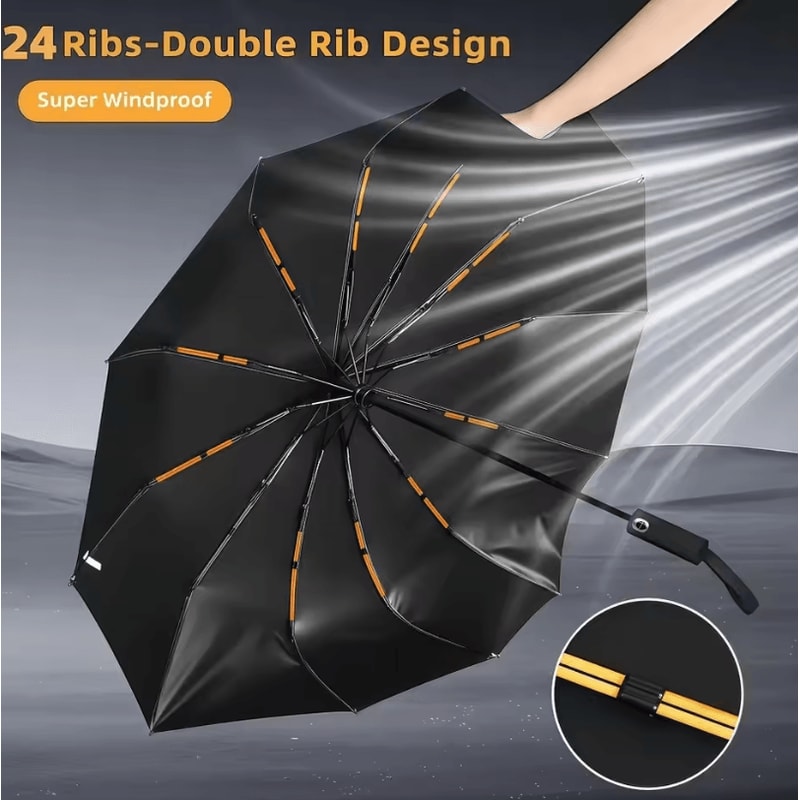 24Bone Automatic Folding Umbrella Windproof Sunshade For Men Women 5