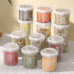 grain storage containers – sealed moisture-proof kitchen jar organizer