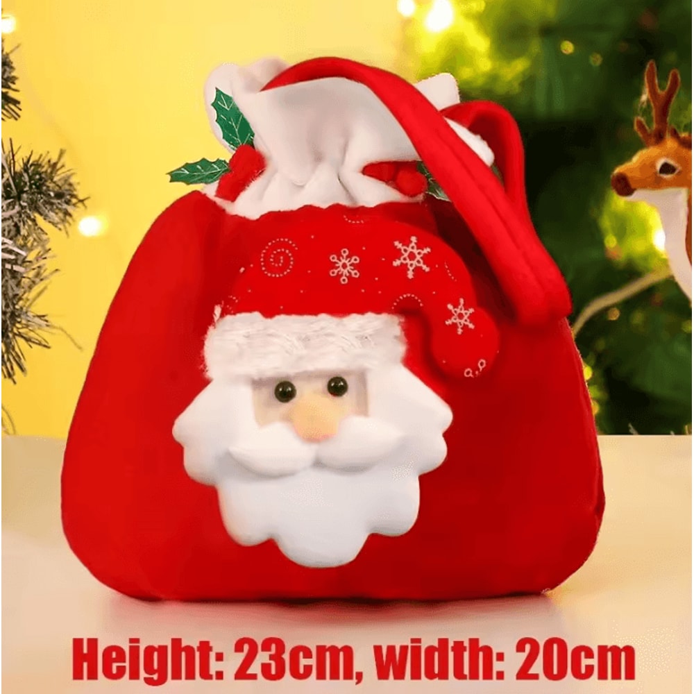 Christmas Gift Bags 91 By 79 In Festive Drawstring Holiday Pouches With Handle 6