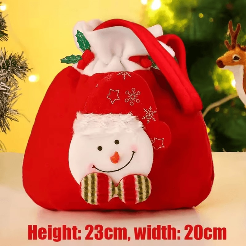 Christmas Gift Bags 91 By 79 In Festive Drawstring Holiday Pouches With Handle 7