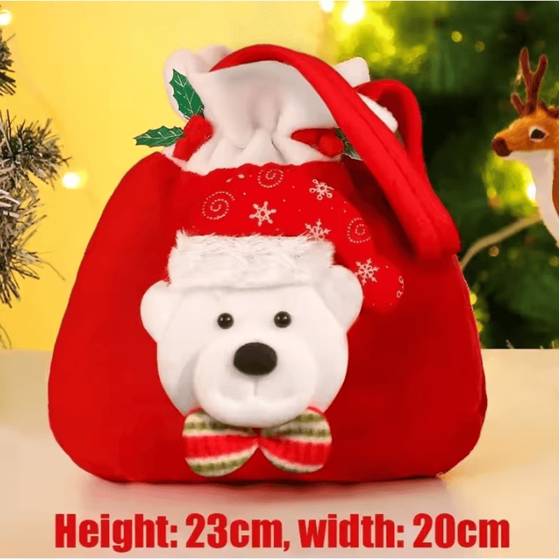 Christmas Gift Bags 91 By 79 In Festive Drawstring Holiday Pouches With Handle 8