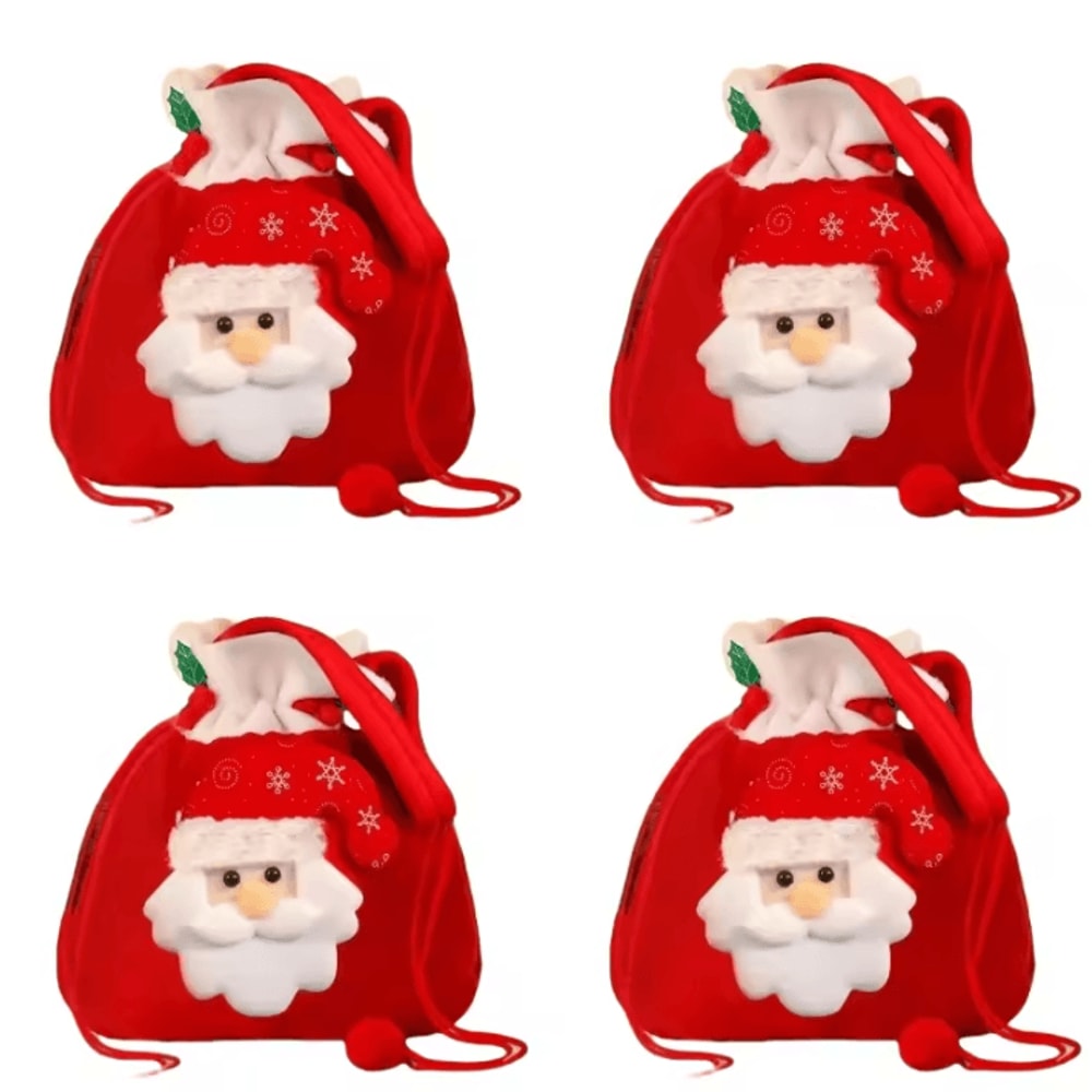 Christmas Gift Bags 91 By 79 In Festive Drawstring Holiday Pouches With Handle 10