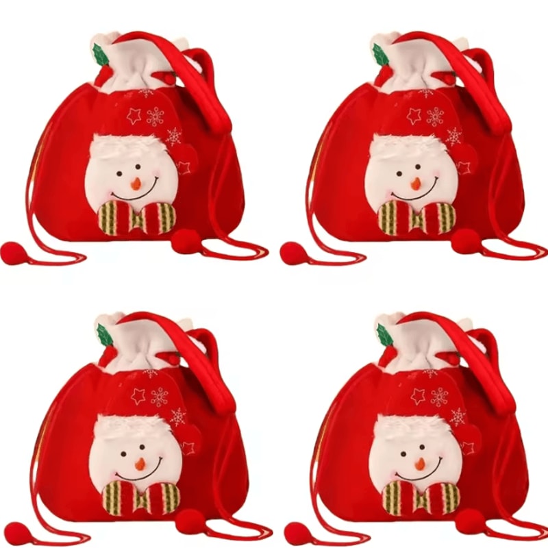 Christmas Gift Bags 91 By 79 In Festive Drawstring Holiday Pouches With Handle 11