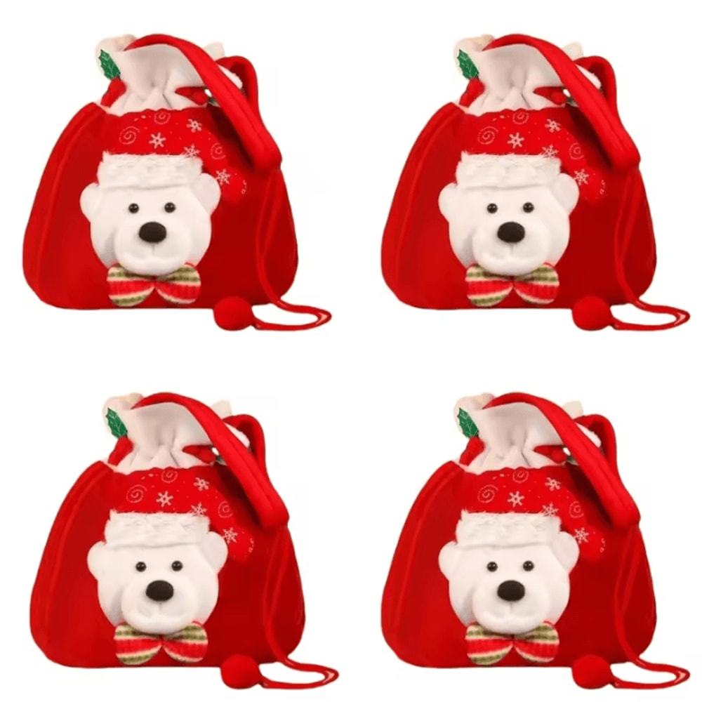 Christmas Gift Bags 91 By 79 In Festive Drawstring Holiday Pouches With Handle 12