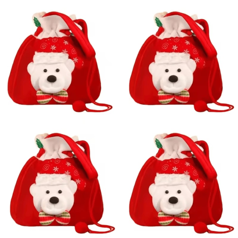 Christmas Gift Bags 91 By 79 In Festive Drawstring Holiday Pouches With Handle 12