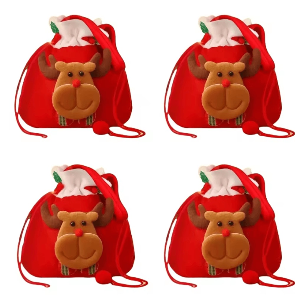 Christmas Gift Bags 91 By 79 In Festive Drawstring Holiday Pouches With Handle 13