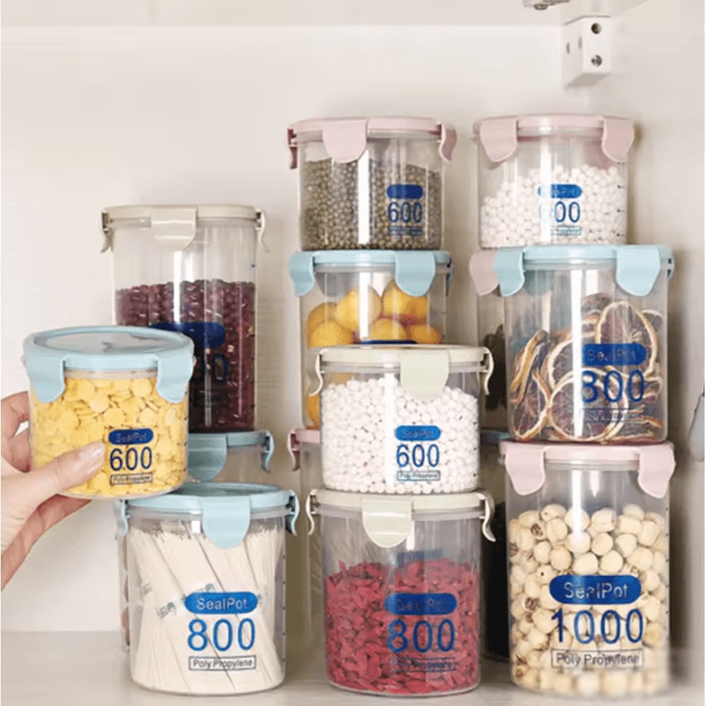 Sealed Storage Jars Transparent Multigrain Cereal Containers For Kitchen Organization 0