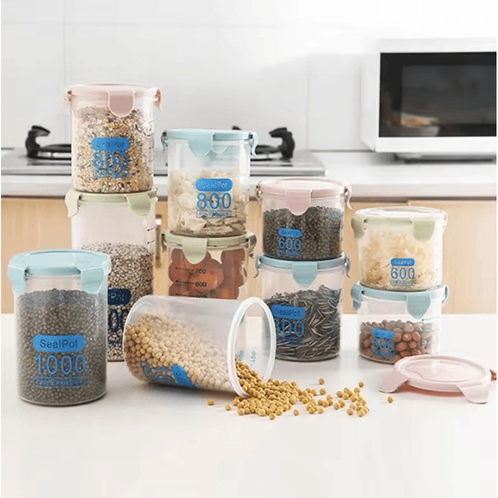 Sealed Storage Jars Transparent Multigrain Cereal Containers For Kitchen Organization 1