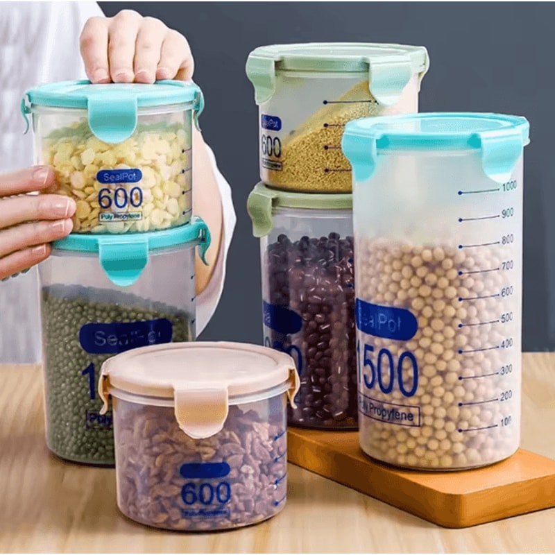 Sealed Storage Jars Transparent Multigrain Cereal Containers For Kitchen Organization 2