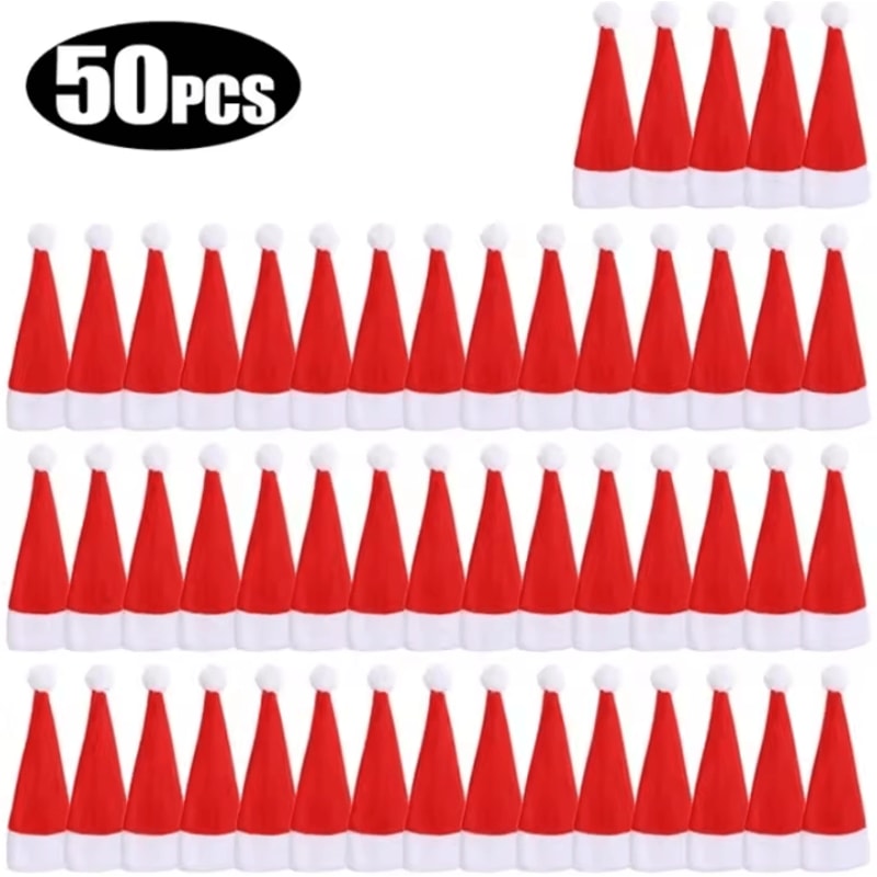 Christmas Table Decorations Mini Santa Hats For Fork Knife And Cutlery 9