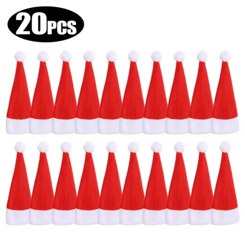 Christmas Table Decorations Mini Santa Hats For Fork Knife And Cutlery 7