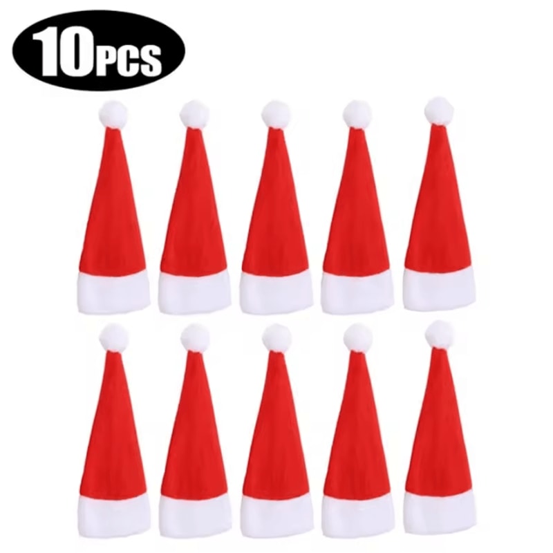 Christmas Table Decorations Mini Santa Hats For Fork Knife And Cutlery 6
