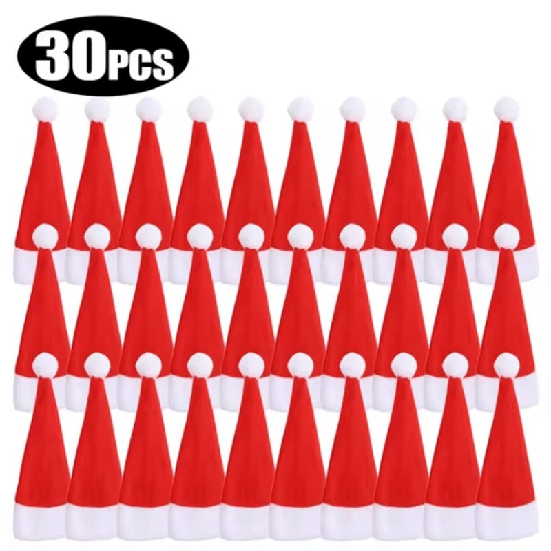 Christmas Table Decorations Mini Santa Hats For Fork Knife And Cutlery 8