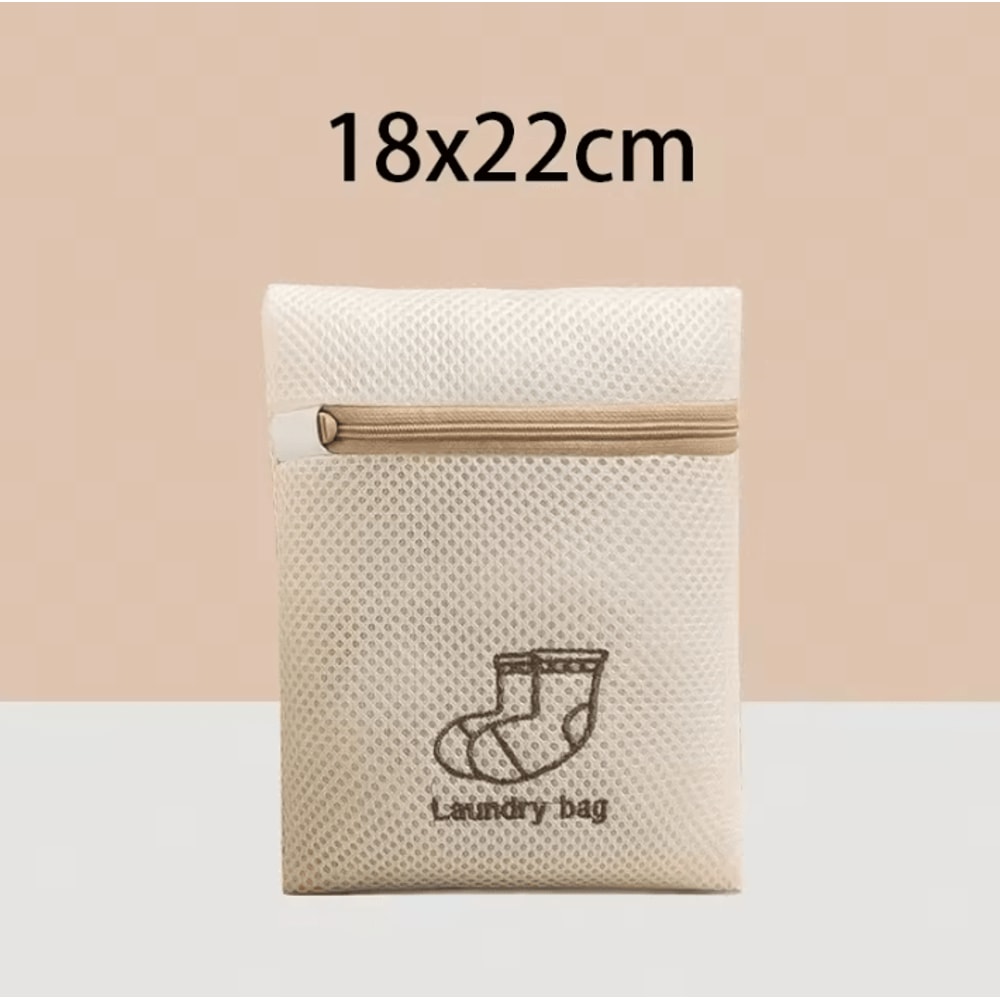 Laundry Bag For Clothes Fine Mesh Beige Embroidery Washing Bags Set 6