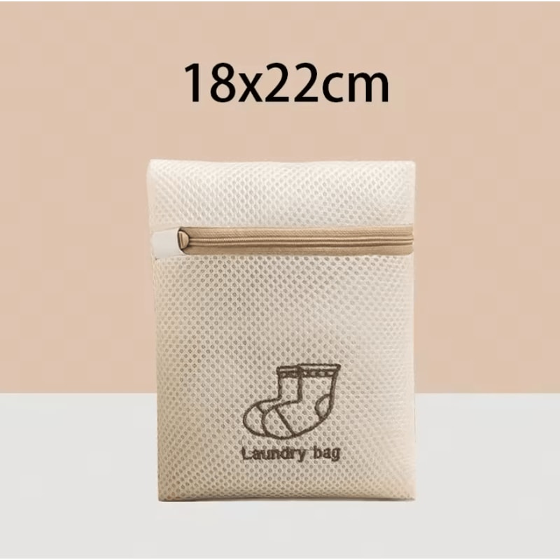 Laundry Bag For Clothes Fine Mesh Beige Embroidery Washing Bags Set 6