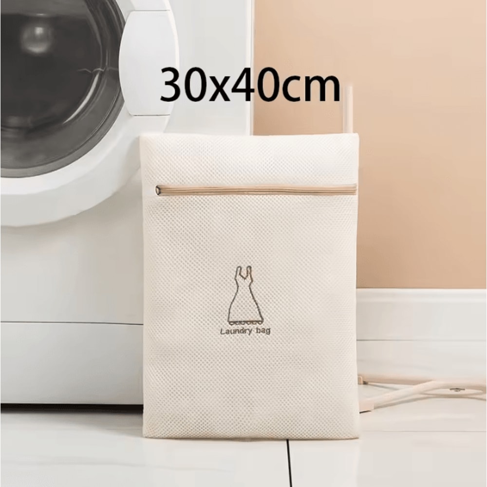 Laundry Bag For Clothes Fine Mesh Beige Embroidery Washing Bags Set 7