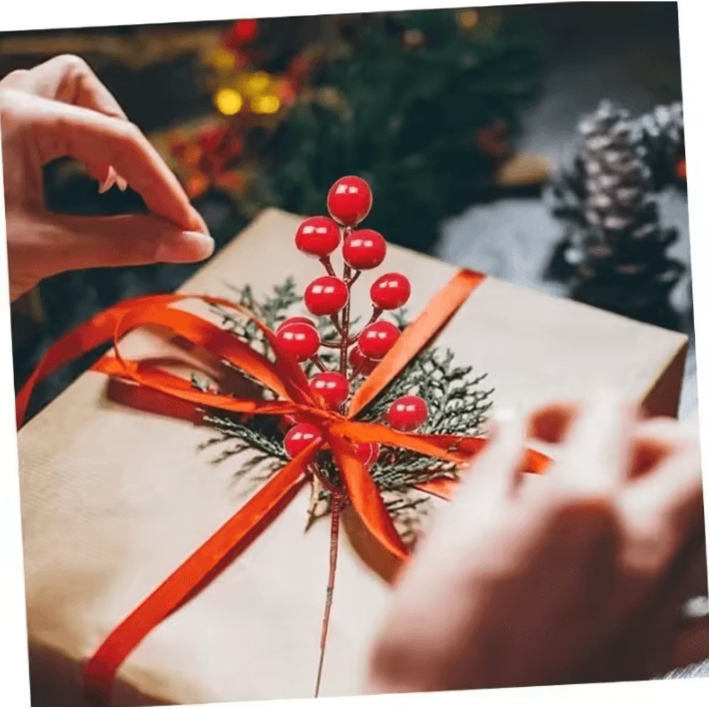 Christmas Artificial Berries Fake Holly Berry Bouquet For Holiday Decor 0