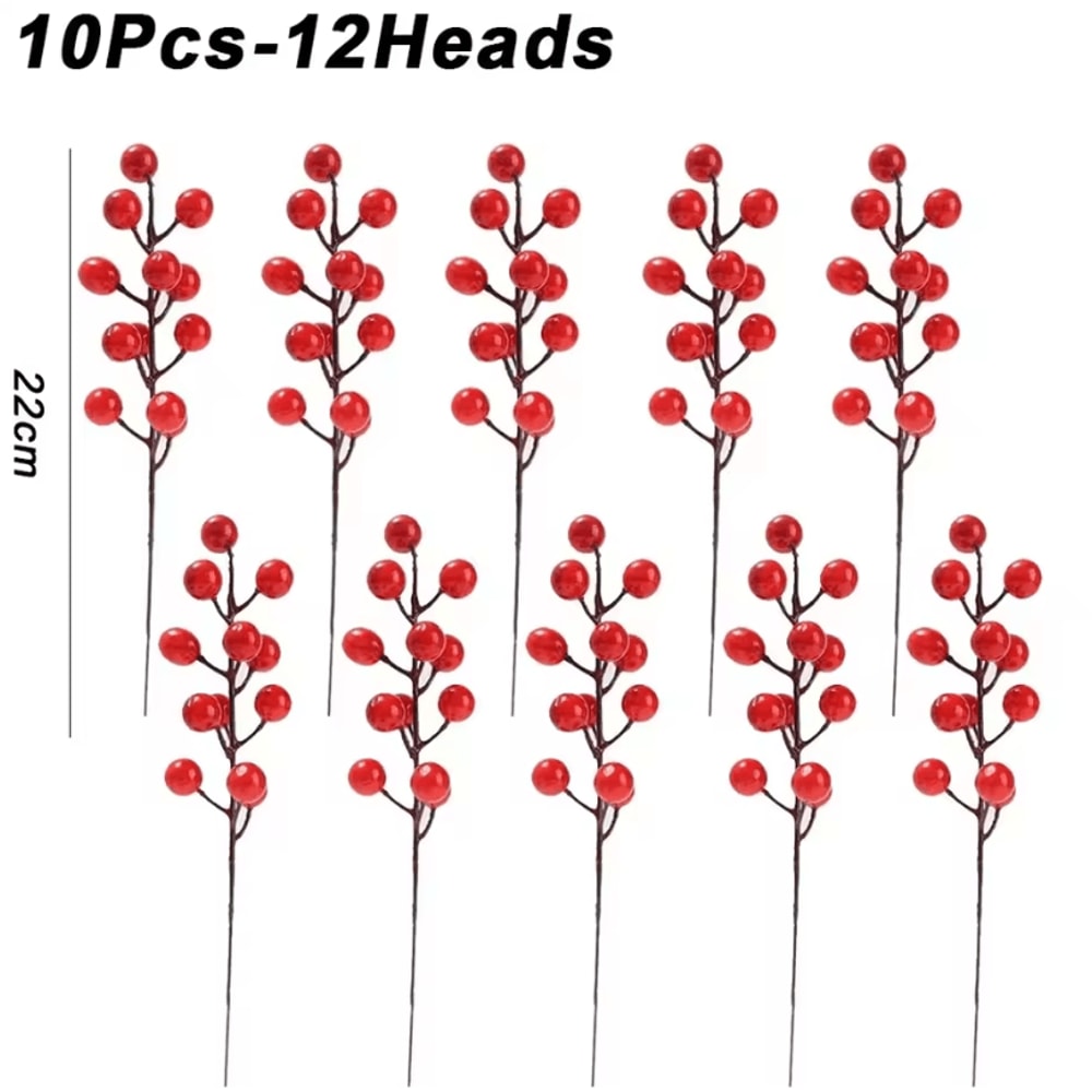 Christmas Artificial Berries Fake Holly Berry Bouquet For Holiday Decor 6